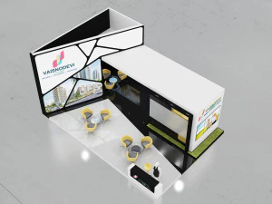 exhibition stand three sides open stall 3D Model