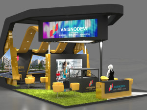 exhibition stand three sides open stall 3D 모델