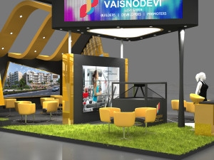 exhibition stand three sides open stall 3D 模型