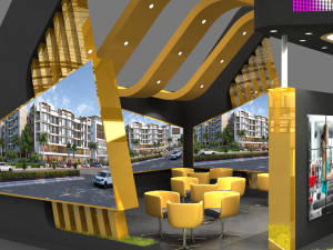 exhibition stand three sides open stall 3D 模型