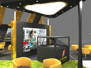 exhibition stand three sides open stall 3D 模型