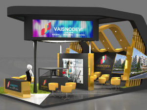 exhibition stand three sides open stall 3D 模型