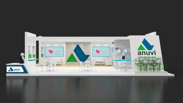 exhibition stand three sides open stall Modèle 3D .c4d .max .obj .3ds .fbx .stl .blend 