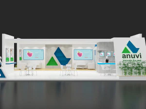 estande de exposi&ccedil;&atilde;o tr&ecirc;s lados tenda aberta Modelo 3D