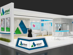 exhibition stand three sides open stall 3D Model
