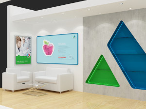 exhibition stand three sides open stall Modèle 3D