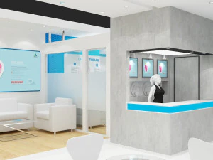 exhibition stand three sides open stall 3D Model