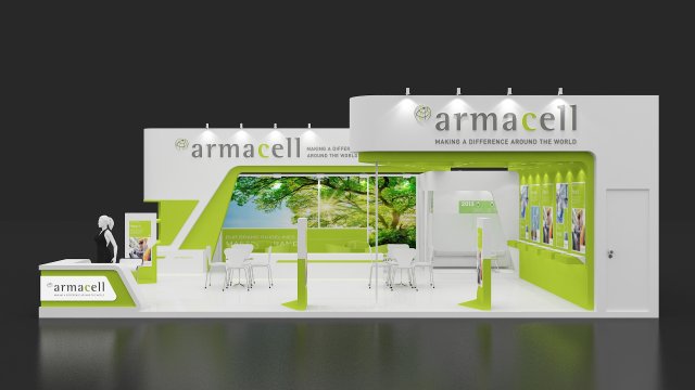 exhibition stand two sides open stall 3D Modell .c4d .max .obj .3ds .fbx .stl .blend