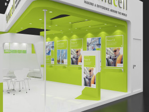 exhibition stand two sides open stall 3D Modell