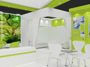 exhibition stand two sides open stall 3D Modell