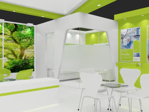 exhibition stand two sides open stall 3D Model