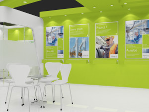 exhibition stand two sides open stall 3D Modell