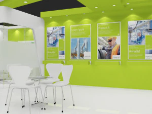 exhibition stand two sides open stall 3D Model