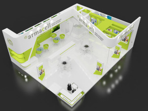 exhibition stand two sides open stall 3D Modell