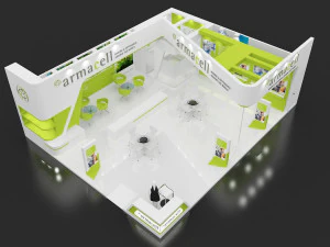 exhibition stand two sides open stall 3D Model