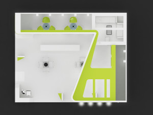 exhibition stand two sides open stall 3D Modell
