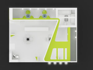 exhibition stand two sides open stall 3D Model