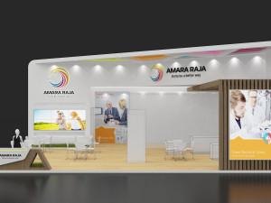 exhibition stand two sides open stall 3D 모델