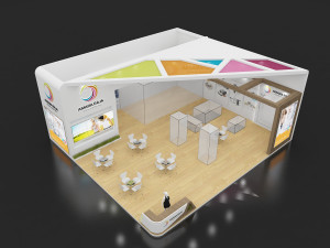 exhibition stand two sides open stall 3Dモデル