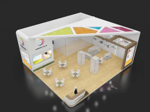 exhibition stand two sides open stall 3D Model