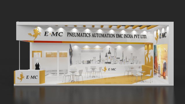 exhibition stand two sides open stall 3D Model .c4d .max .obj .3ds .fbx .stl .blend 