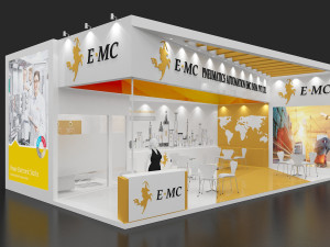 exhibition stand two sides open stall 3D Model