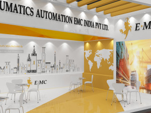 exhibition stand two sides open stall 3D Model