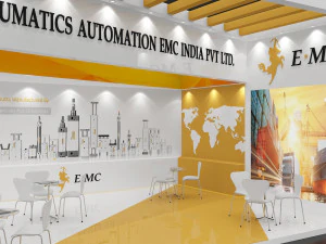 exhibition stand two sides open stall 3D Model