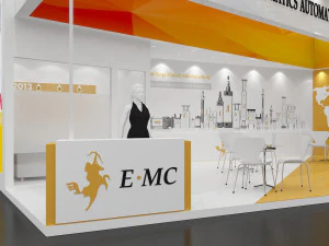exhibition stand two sides open stall 3D Model