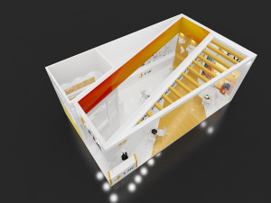 exhibition stand two sides open stall 3D Model