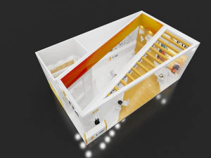 exhibition stand two sides open stall 3D Model