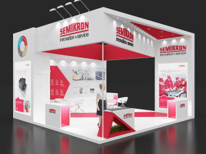 exhibition stand three sides open stall 3D 模型