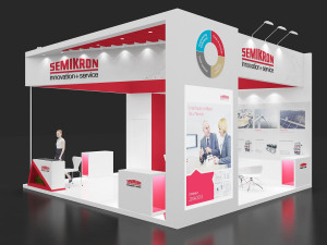 exhibition stand three sides open stall 3D 模型