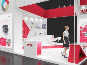 exhibition stand three sides open stall 3D 模型