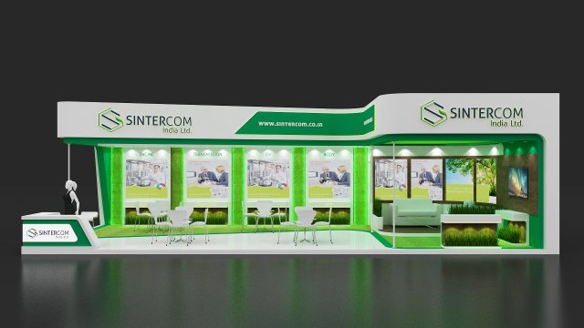 exhibition stand two sides open stall 3D Модель .c4d .max .obj .3ds .fbx .stl .blend 