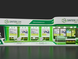 exhibition stand two sides open stall 3D मॉडल