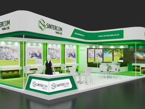 exhibition stand two sides open stall 3D Модель