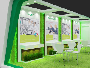 exhibition stand two sides open stall 3D Модель