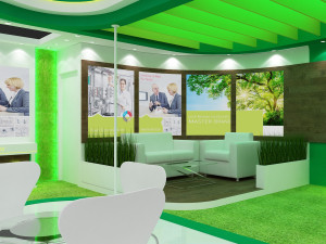exhibition stand two sides open stall 3D Модель