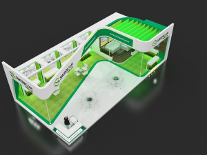 exhibition stand two sides open stall 3D Модель