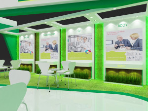exhibition stand two sides open stall 3D Модель