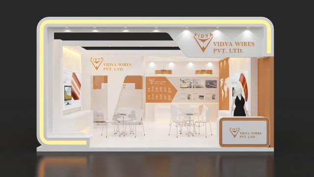 exhibition stand one sides open stall 3D Model .c4d .max .obj .3ds .fbx .stl .blend 