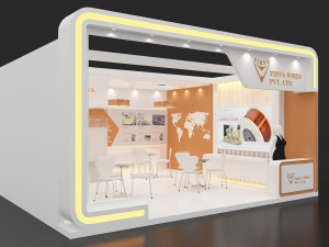 exhibition stand one sides open stall 3D Model