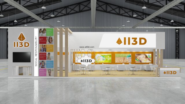 Exhibition Stall One Side Open 14X7 Modello 3D .c4d .max .obj .3ds .fbx .stl .blend 