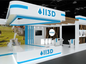Exhibition Stall Three Side Open 19X9 3D Model