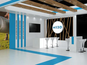 Exhibition Stall Three Side Open 19X9 3D Model