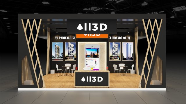 Exhibition Stall Three Side Open 19X9 3D Model .c4d .max .obj .3ds .fbx .stl .blend 