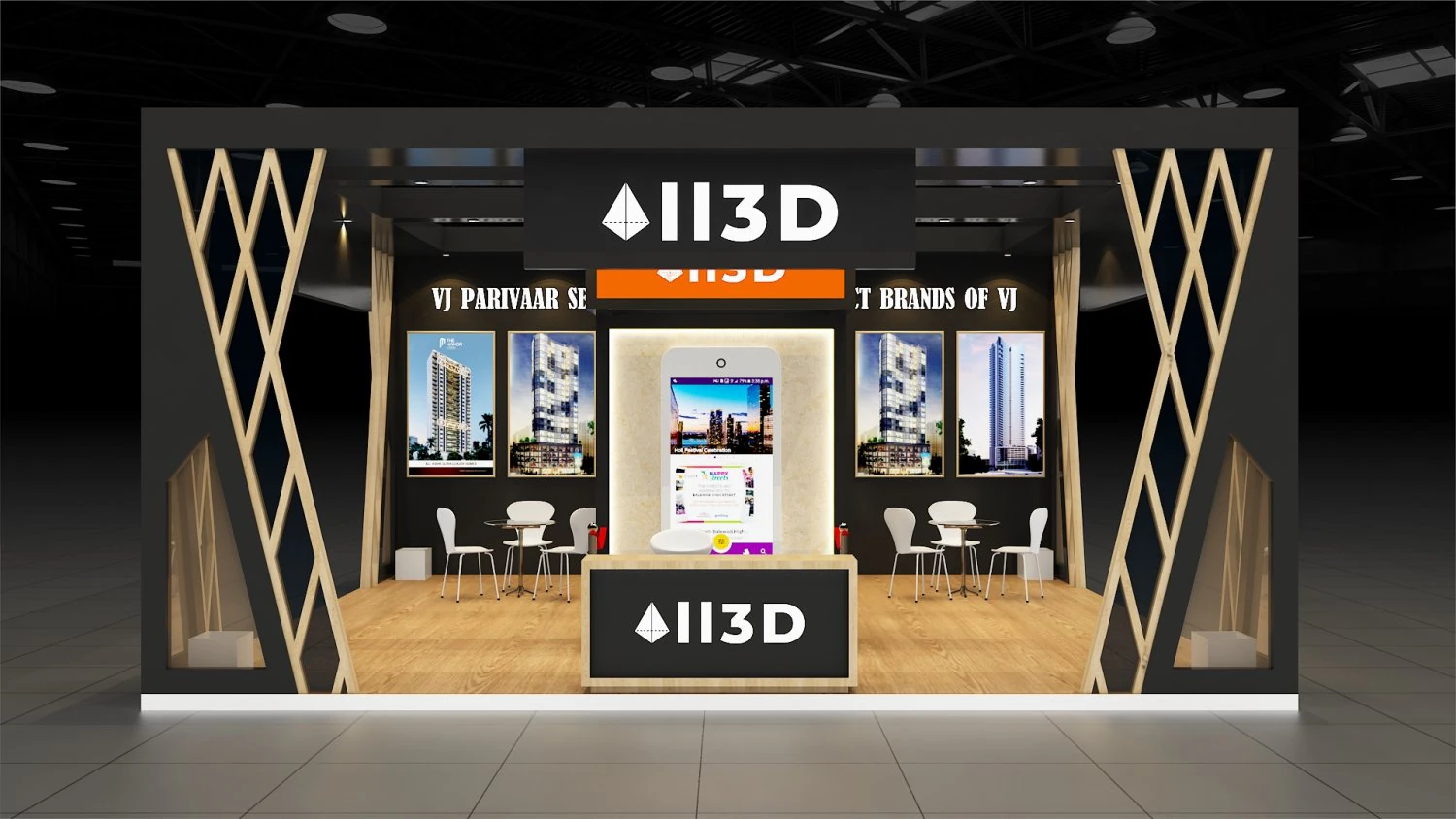 Exhibition Stall Three Side Open 19X9 3D Model .c4d .max .obj .3ds .fbx .stl .blend