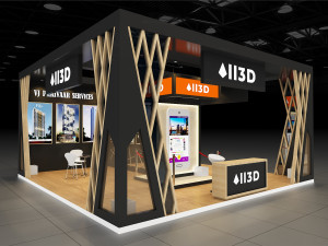 Exhibition Stall Three Side Open 19X9 3D Model
