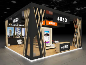 Exhibition Stall Three Side Open 19X9 3D Model